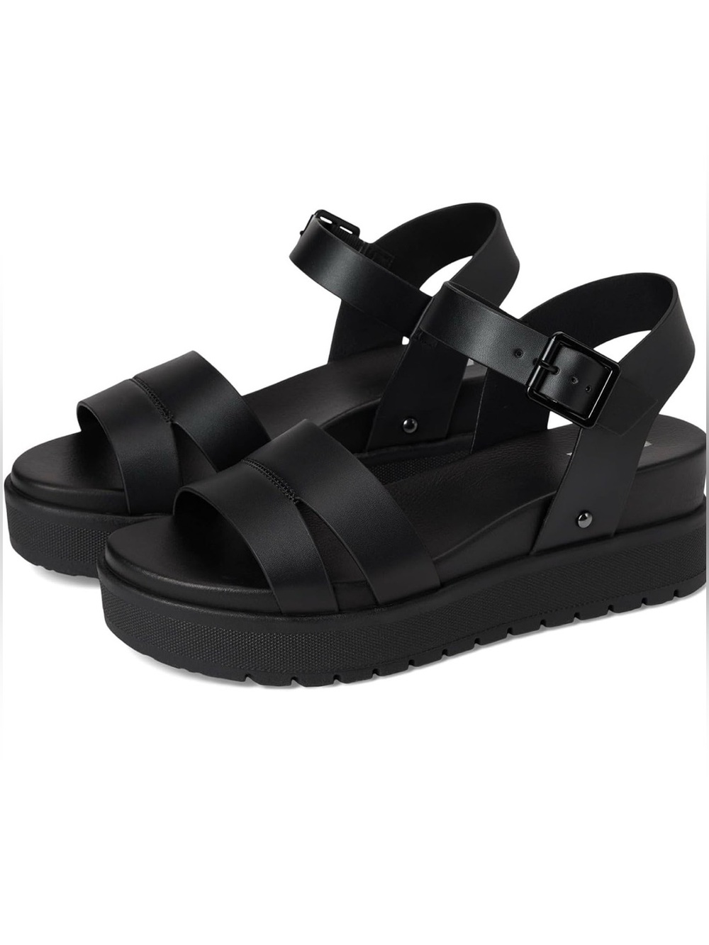 ♥️♥️ Mia Black Platform Ankle-Strap Sandals